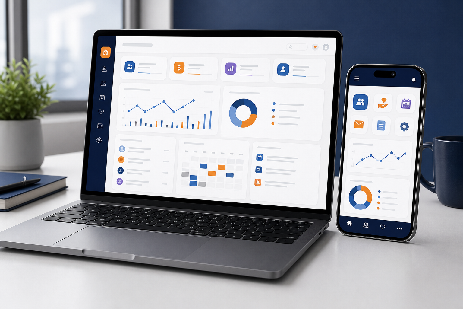 ChurchTec platform dashboard preview on laptop and mobile